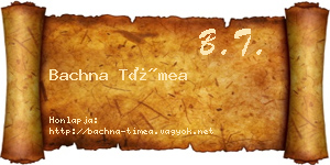 Bachna Tímea névjegykártya